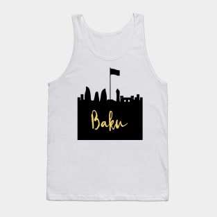 BAKU AZERBAIJAN DESIGNER SILHOUETTE SKYLINE ART Tank Top